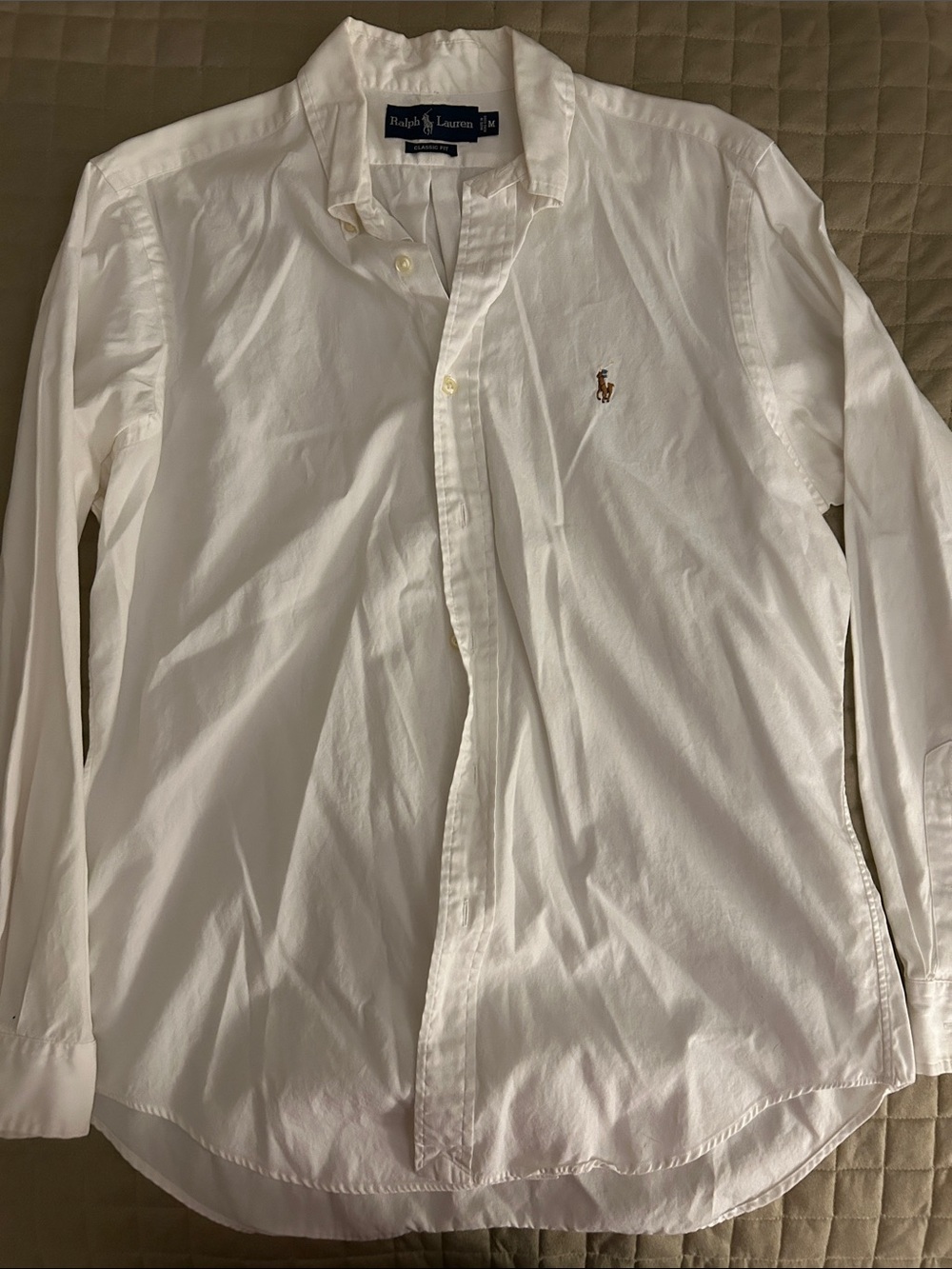 Ralph Lauren White Lightweight Button-Up Shirt Jacket